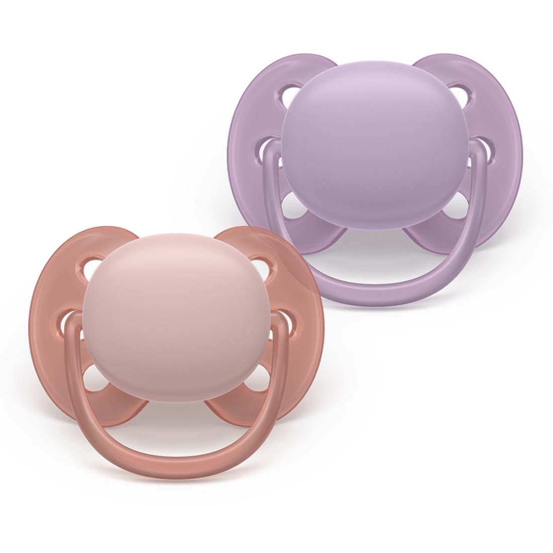 Комплект от 2 броя ортодонтични силиконови залъгалки Philips AVENT Ultra Soft SCF091/43, в кутия за стерилизиране, plant-based