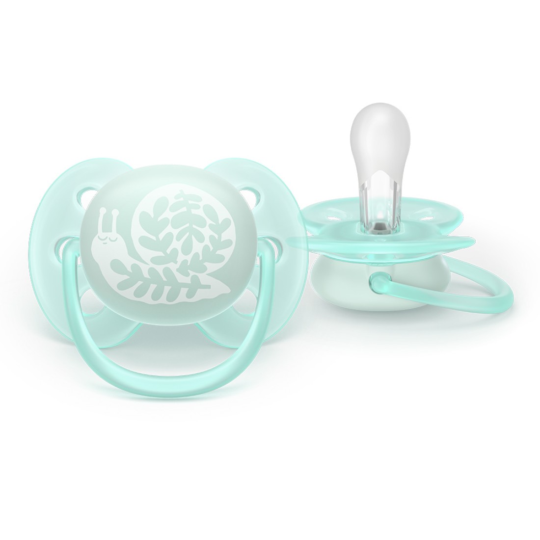 Комплект от 2 броя ортодонтични силиконови залъгалки Philips AVENT Ultra Soft SCF091/41, в кутия за стерилизиране, plant-based от Philips Avent - изглед 4