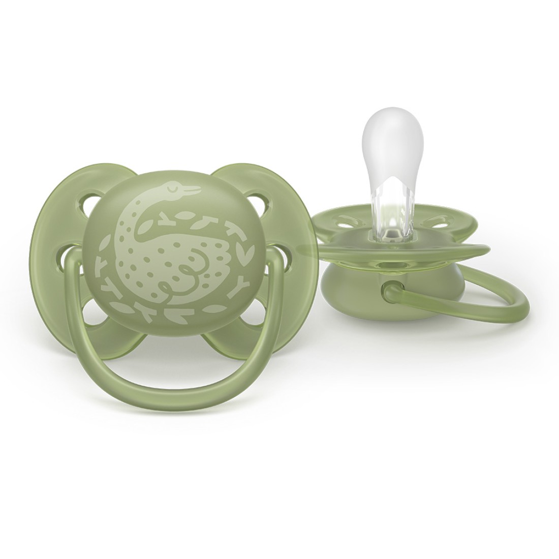 Комплект от 2 броя ортодонтични силиконови залъгалки Philips AVENT Ultra Soft SCF093/06, в кутия за стерилизиране, plant-based от Philips Avent - изглед 2