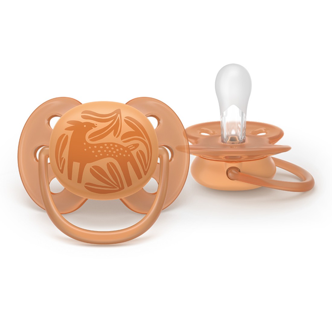 Комплект от 2 броя ортодонтични силиконови залъгалки Philips AVENT Ultra Soft SCF093/06, в кутия за стерилизиране, plant-based от Philips Avent - изглед 3