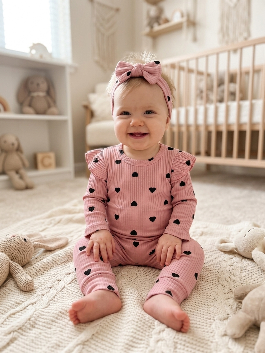 Комплект от 3 части "Черни сърчица"