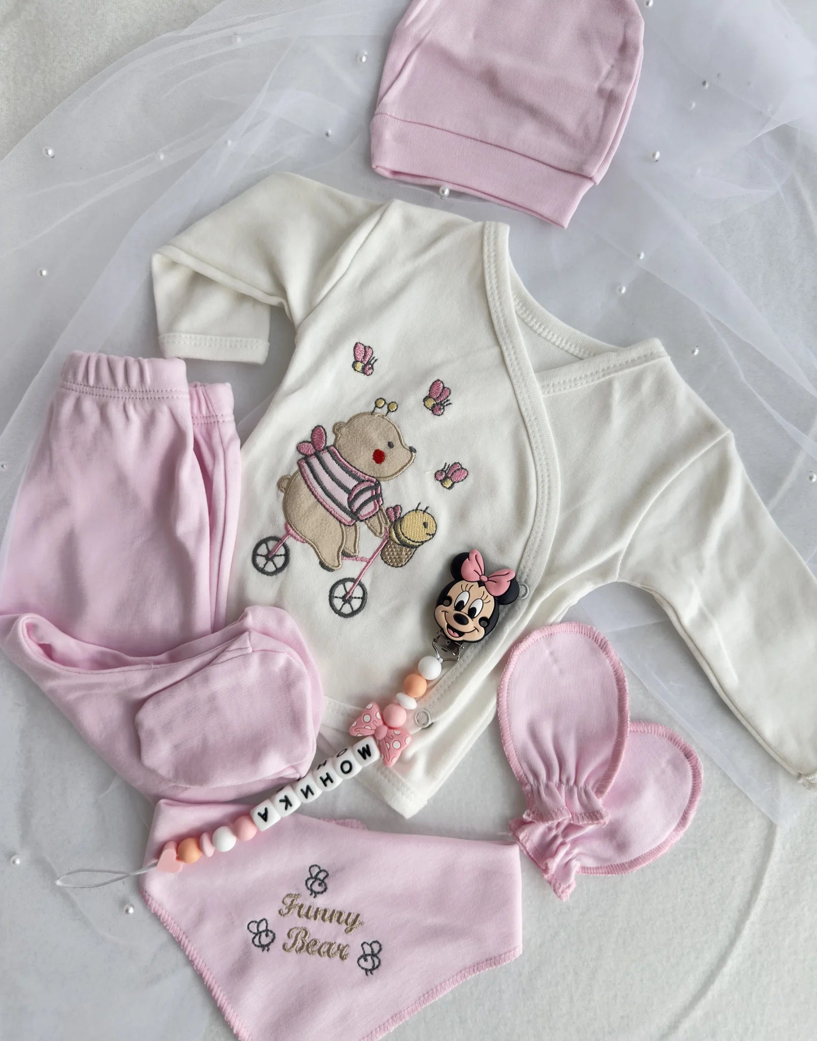 Розов комплект от 5 части от BabyPlanet - изглед 2